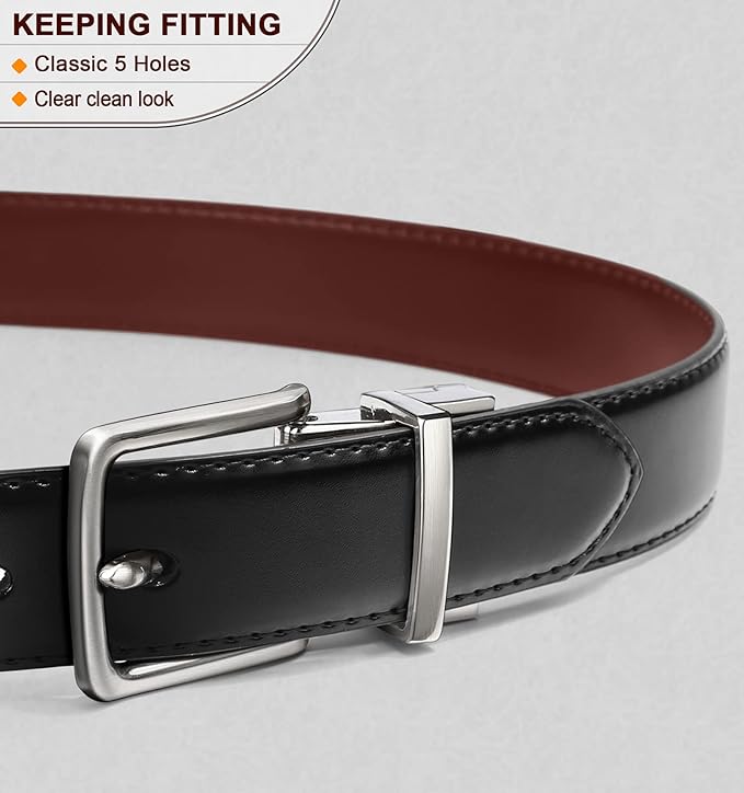 Reversible Genuine Cowhide Leather Belt – Dual-Sided Style for Men